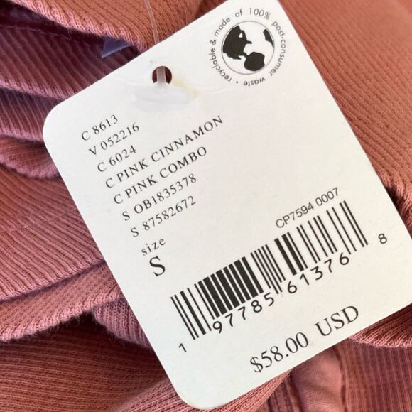 Nwt free people go the distance layer long sleeve v neck top pink cinnamon - Picture 6 of 6